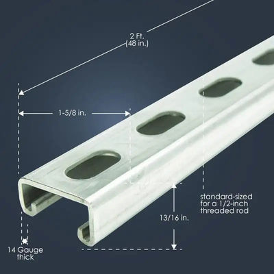 Q195 Q235 Q345 Aço Galvanizado Ferro Canal Strut Preforado 4 polegadas C Canal